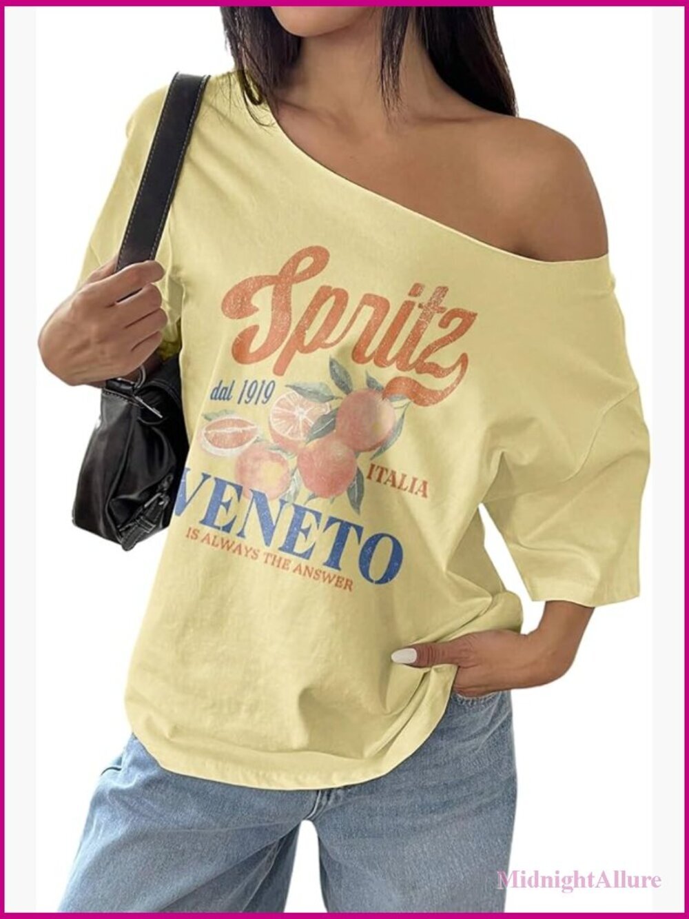 Off Shoulder Graphic Tee Oversized Drop Shoulder Summer Baggy Tshirt